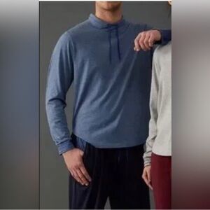 Jason Wu for EVA AIR Heather Blue Long Sleeve Drawstring Neckline Pullover Top